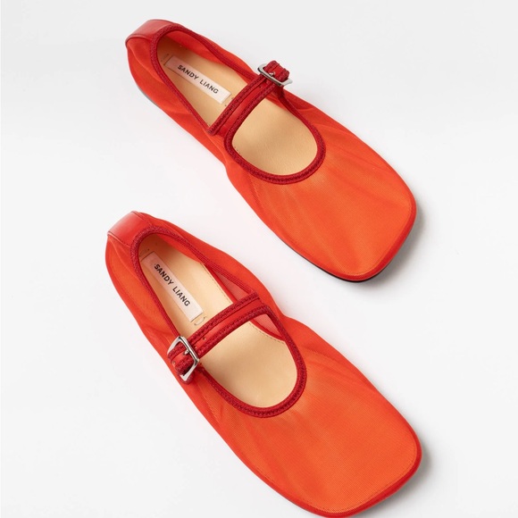 Sandy Liang Vibrant Red Flats